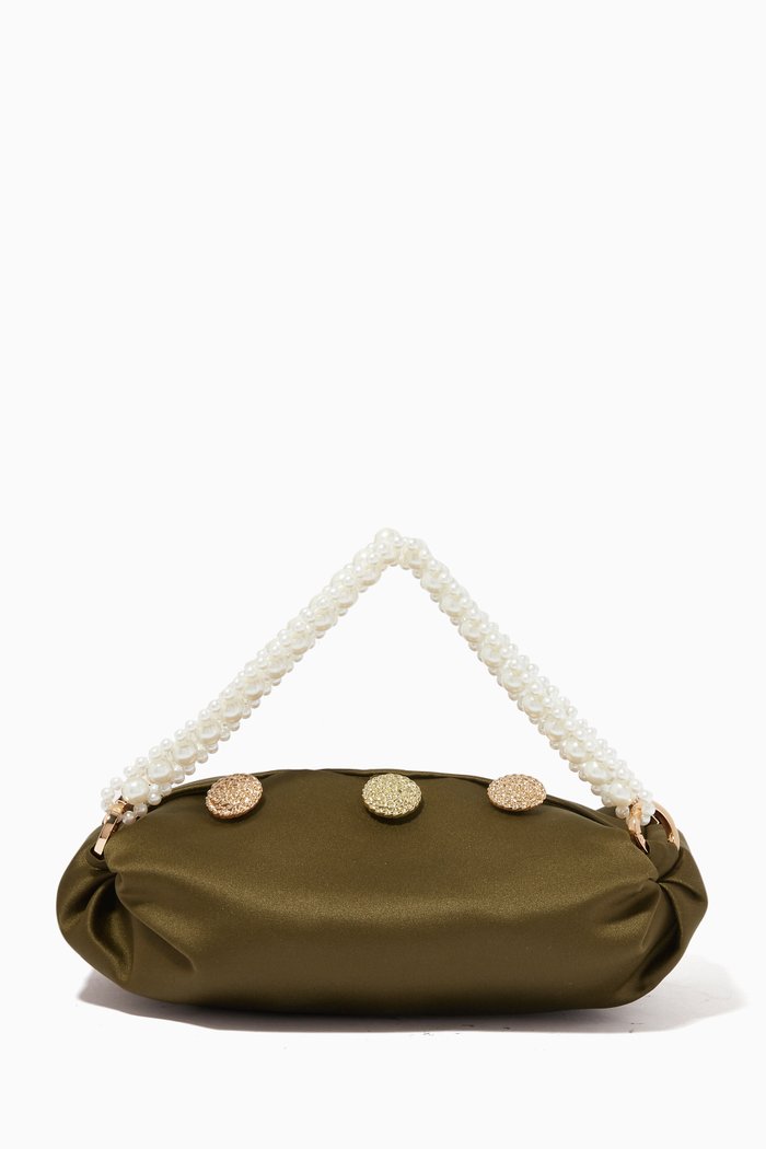 Small Nino Tote Bag in Silk Satin, Brown
