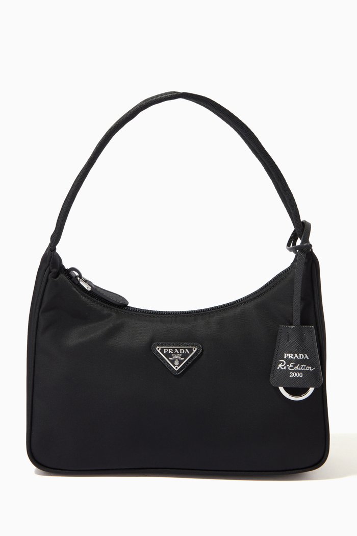 

Triangle Logo Re-edition 2000 Mini Bag in Nylon, Black