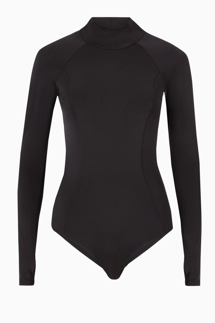 

Long Sleeve Bodysuit in ECONYL®, Black