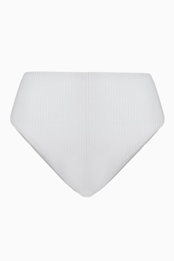 High Waisted Bottoms in Ribbed ECONYL®, White