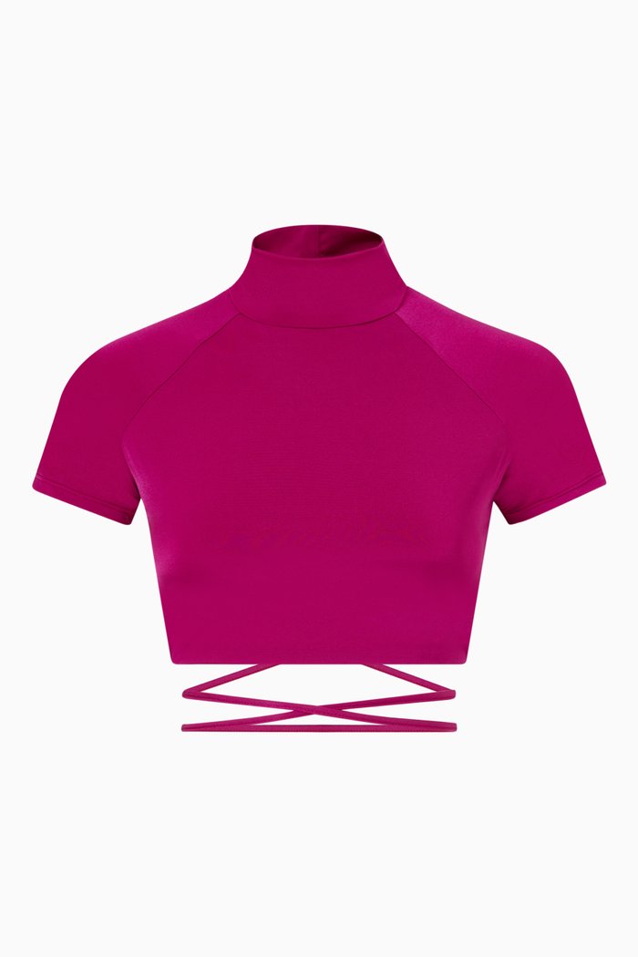 String Crop Swim Top in ECONYL®, Pink