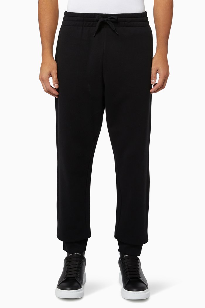 

Contrast Logo Track Pants in Cotton Fleece, Black