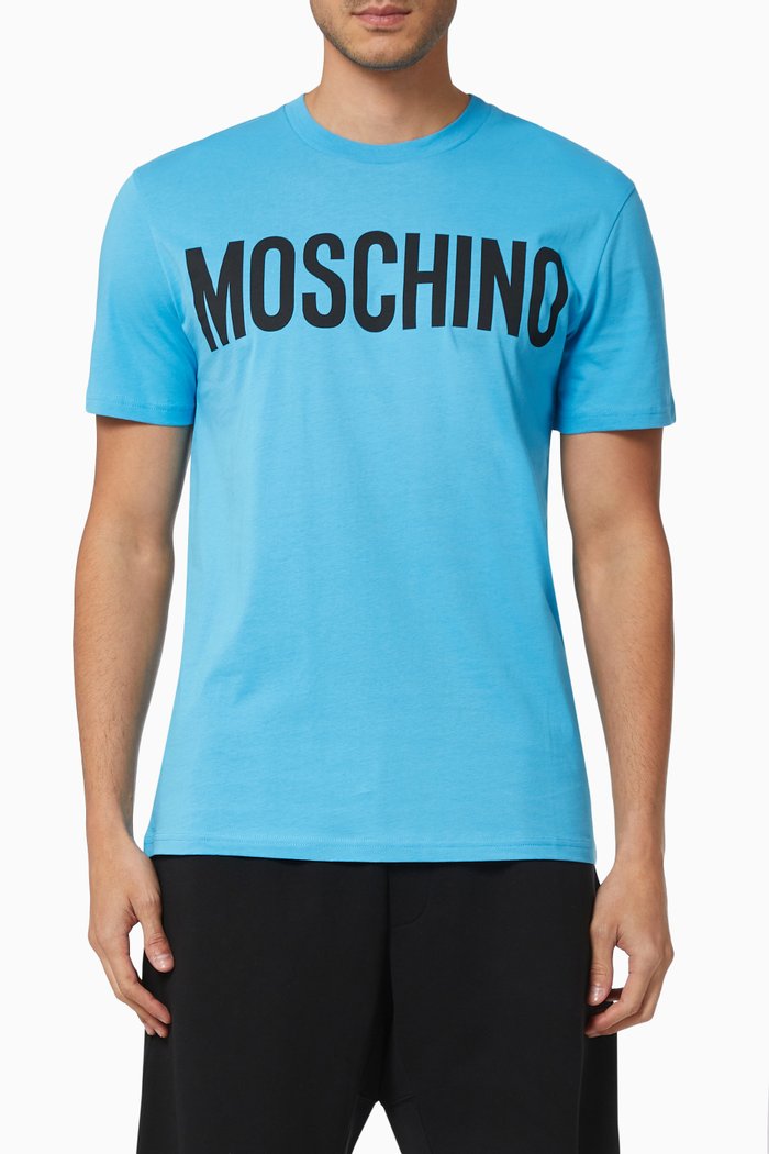 Logo T-shirt in Cotton Jersey, Blue