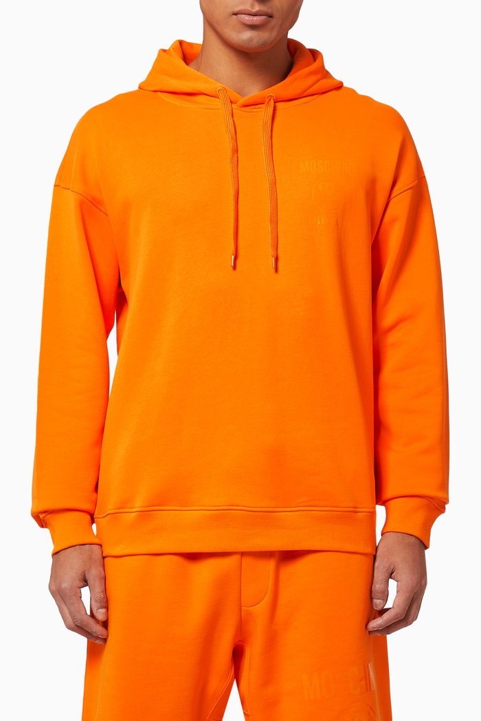 

Double Question Logo Hoodie in Cotton, Orange