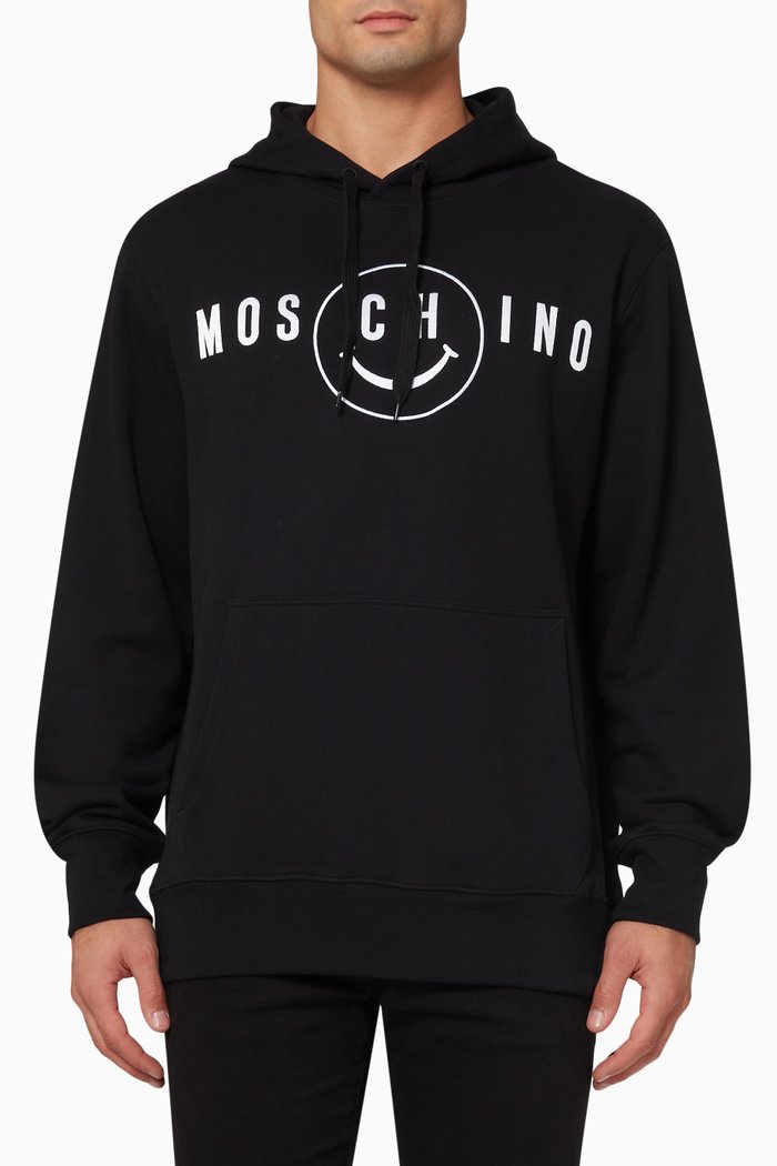 

Smile Logo Hoodie in Cotton, Black