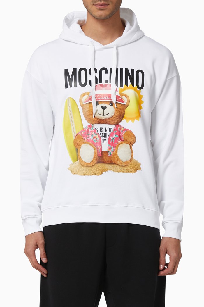 

Teddy Bear Hoodie in Cotton, White