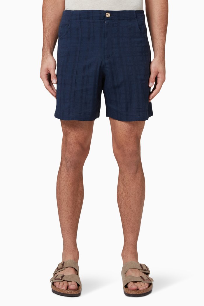 

Vathi Shorts in Woven Cotton, Blue