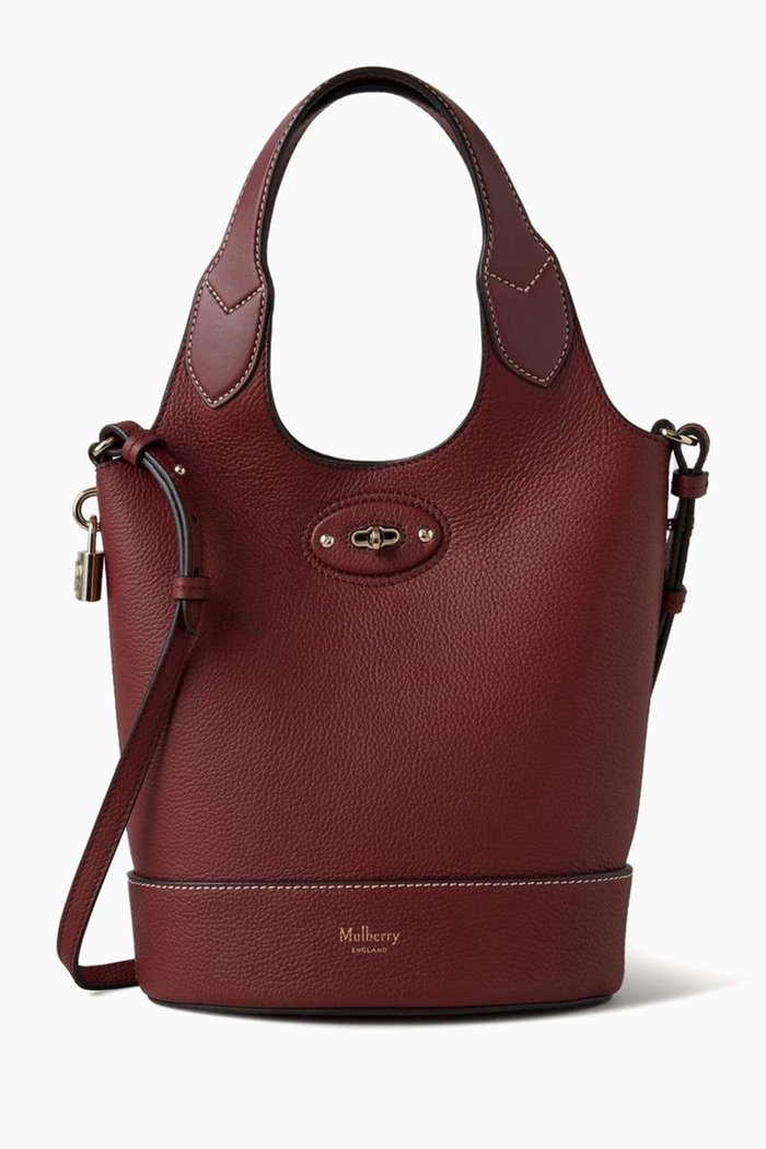 

Small Lily Tote Bag in Small Classic Grain & Silky Calf Leather, Burgundy