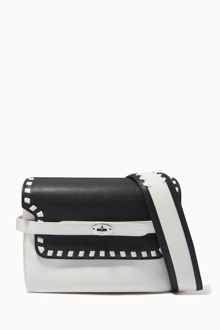

Belted Bayswater Satchel Bag in Whip Stitch Silky Calfskin, Multicolour