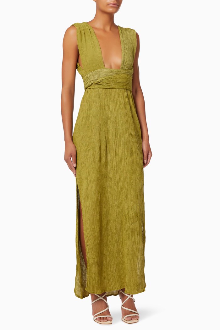 

Verita Dress in Silk & Bamboo, Green
