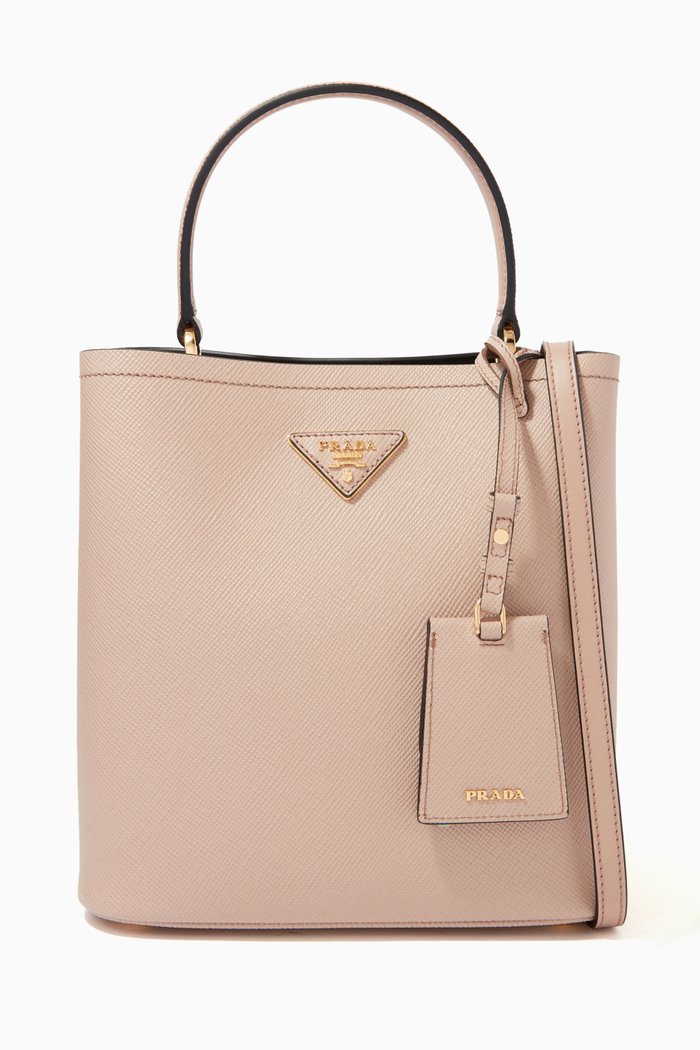 

Medium Panier Bag in Saffiano Leather, Pink