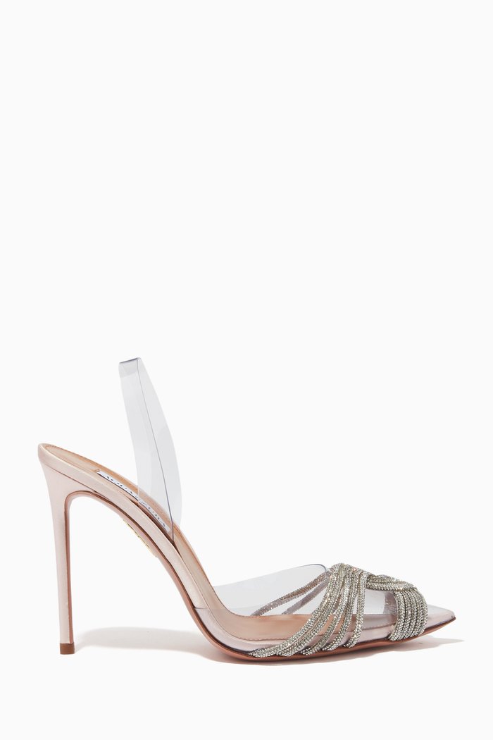 

Gatsby Sling 105 Pumps in PVC & Satin, Neutral