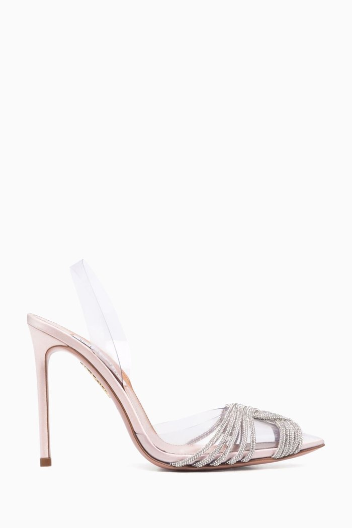 

Gatsby Sling 105 Pumps in PVC & Satin, Pink