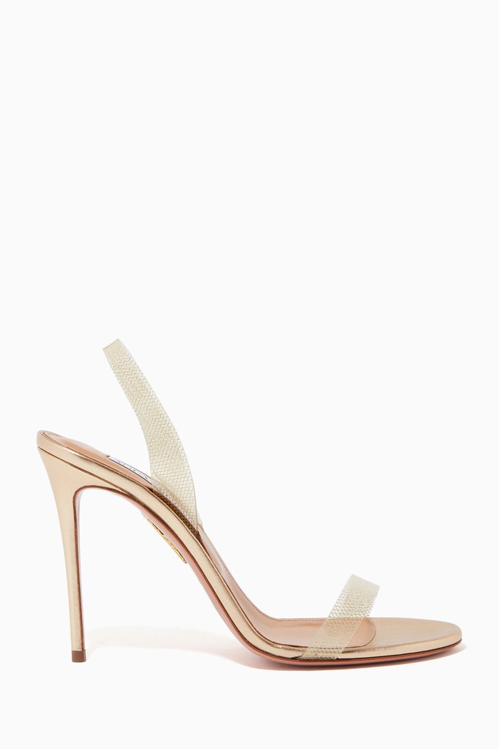 

So Nude Sandals 105 in Metallic Leather & Mesh PVC, Gold