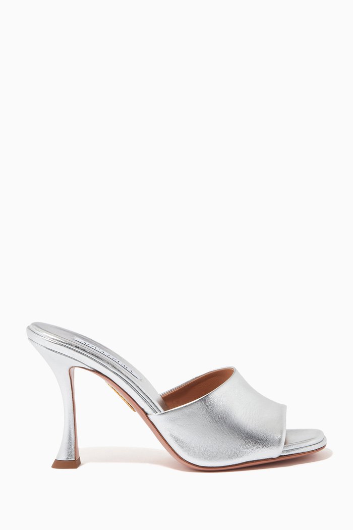 Violette Sandals 95 in Metallic Nappa, Silver