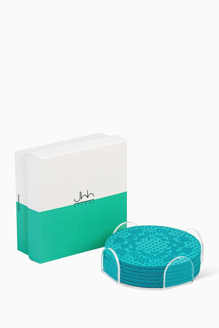 

Khaizaran Coasters, Set of 6, Blue
