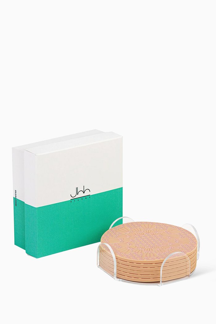 

Khaizaran Coasters, Set of 6, Pink