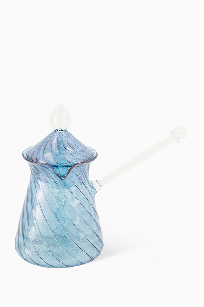 

Handblown Glass Turkish Coffee Pot, Blue