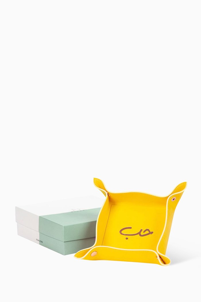 

Hubb Leather Catchall Tray, Yellow
