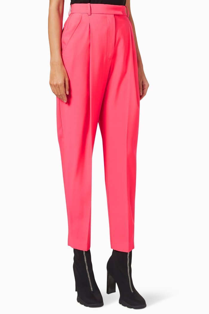 

Pleated Pants in Wool, Purple