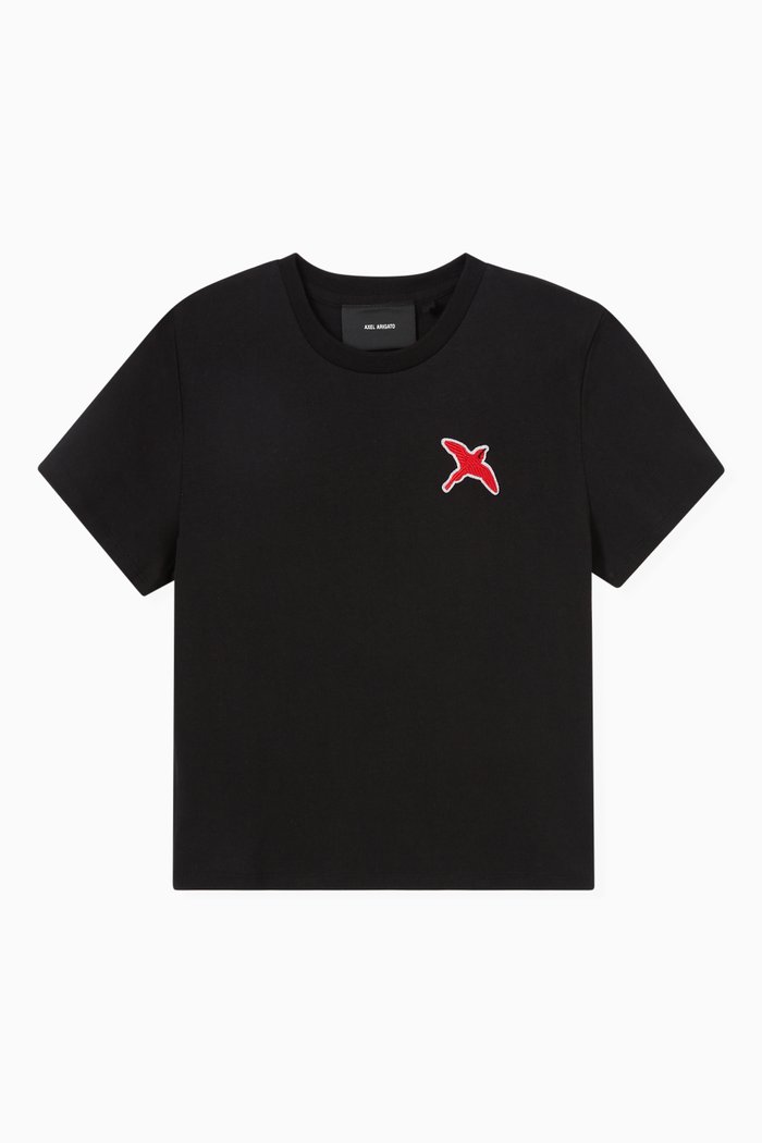 Rouge Bee Bird T-shirt in Organic Cotton, Black