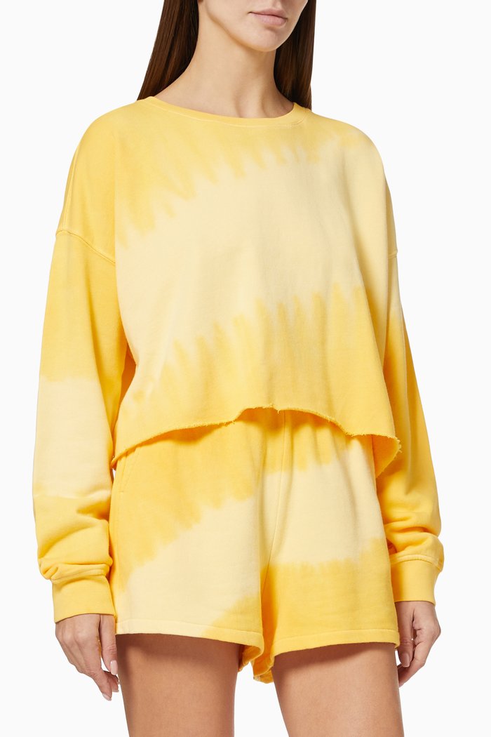 

Montay Cropped Sweatshirt in Cotton Terry, Yellow