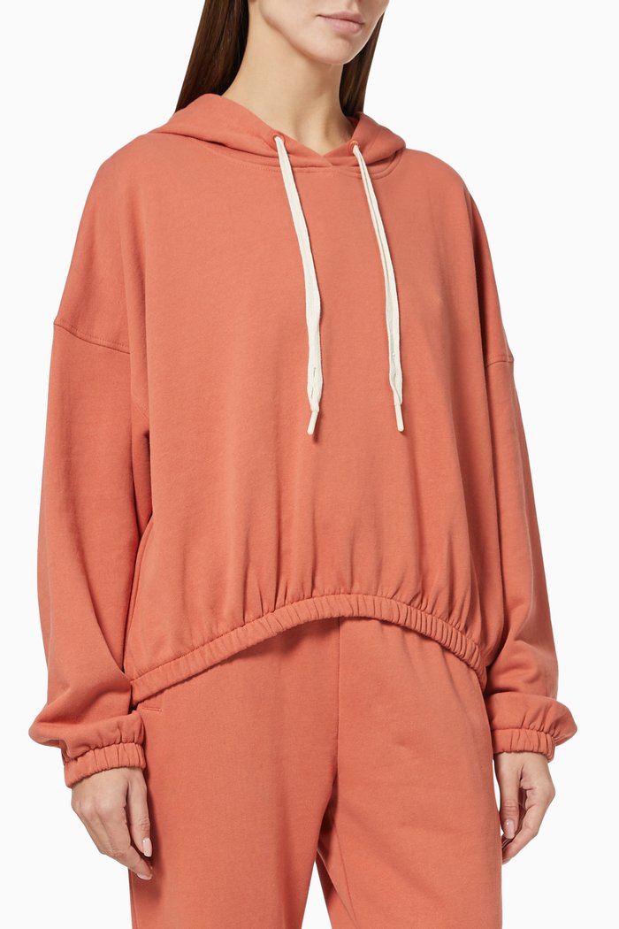 

Caprice Amelie Crop Hoodie in Cotton Terry, Orange
