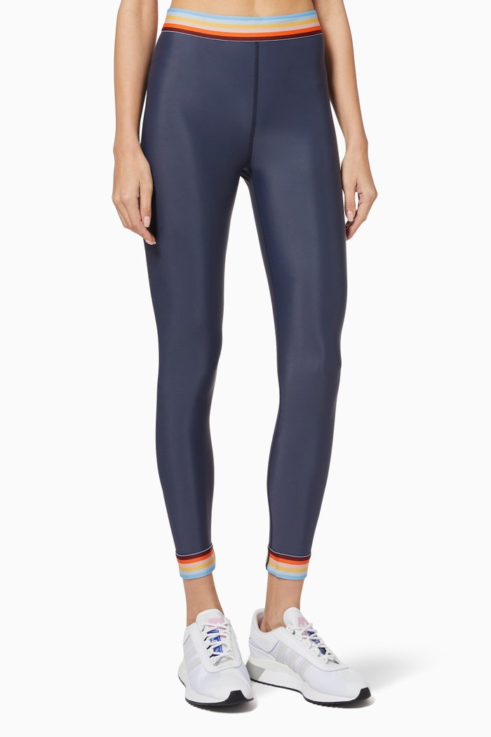 Kyra Midi Pant in Nylon, Blue