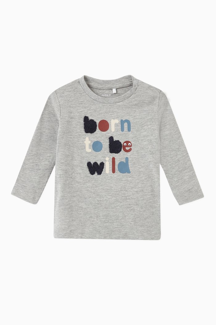

Long Sleeve T-shirt in Organic Cotton, Grey