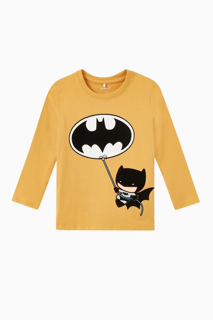 

Batman Print T-shirt in Organic Cotton, Gold