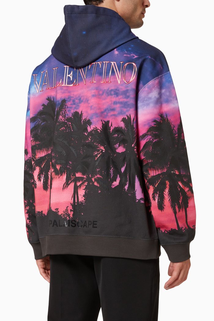 

Palms Cape Hoodie in Cotton Jersey, Multicolour