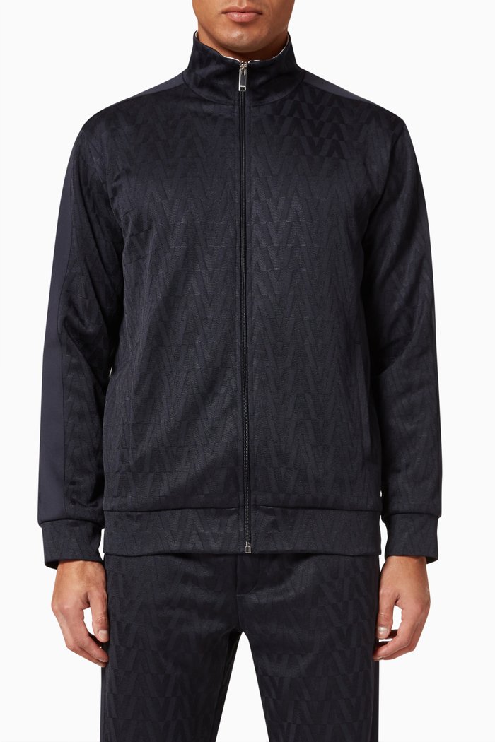 

Optical Valentino Jacquard Sweatshirt in Jersey, Blue