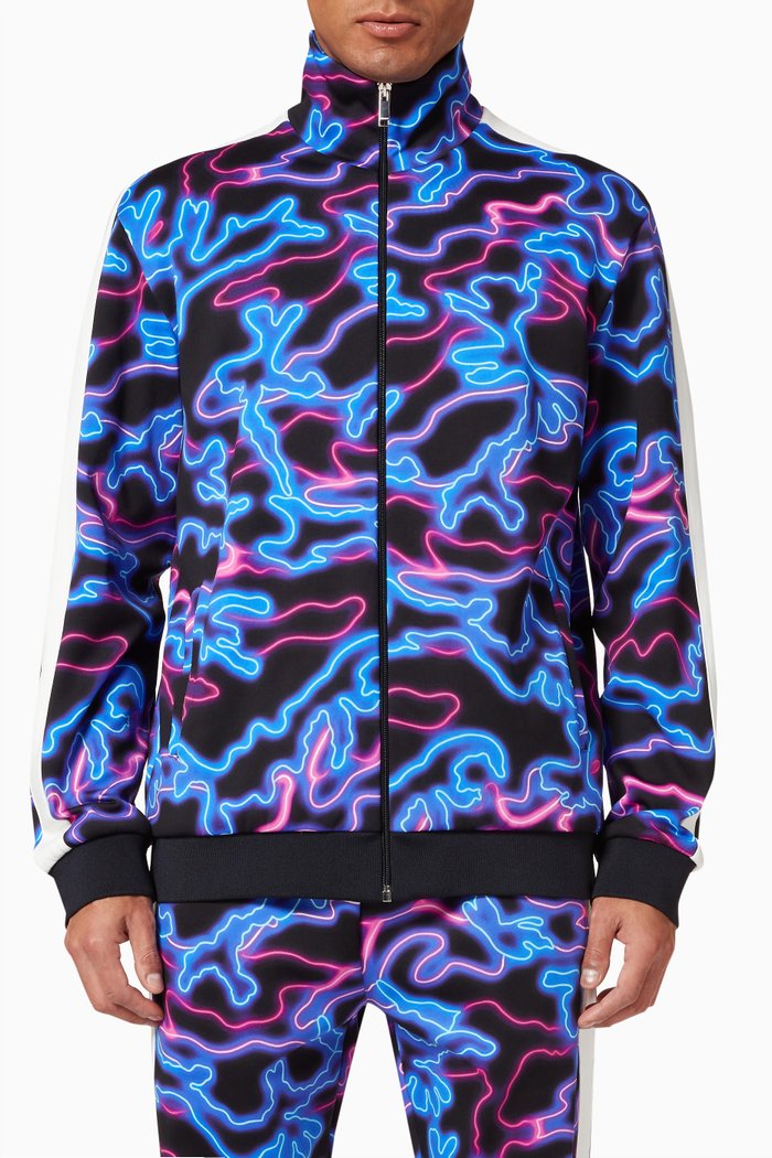 

Neon Camo Print Jacket in Jersey, Multicolour