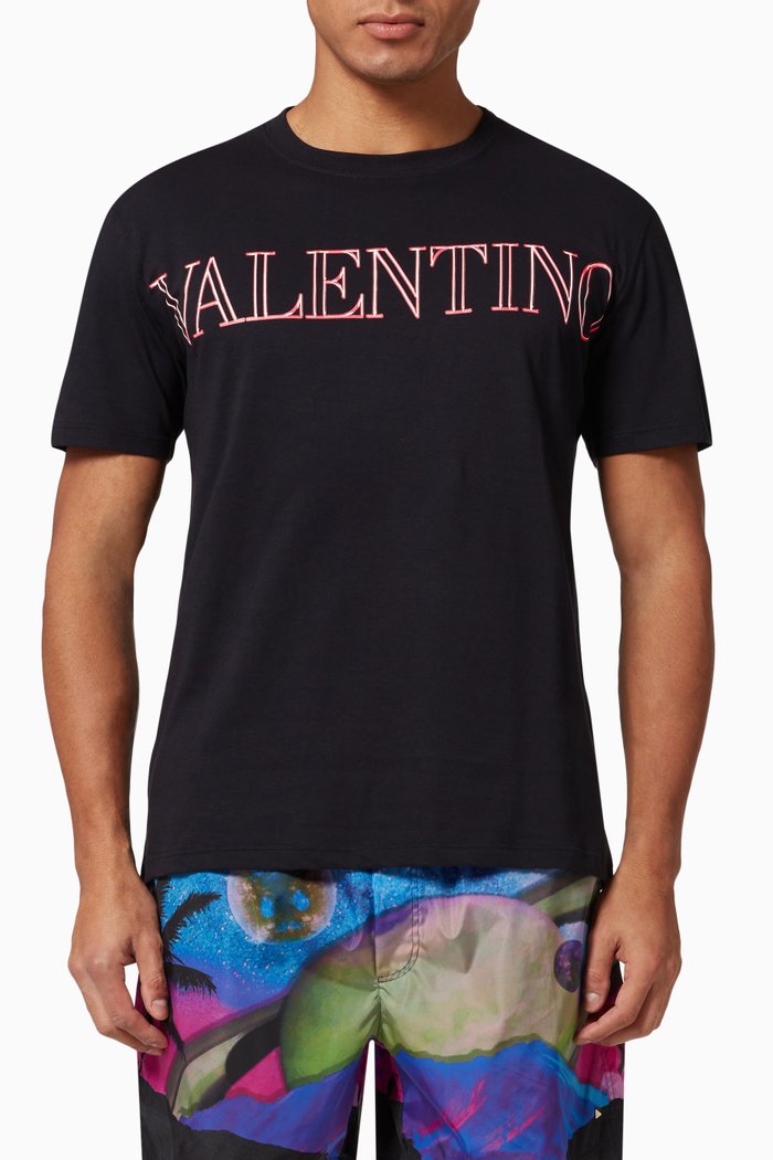 Neon Logo T-shirt in Jersey, Blue