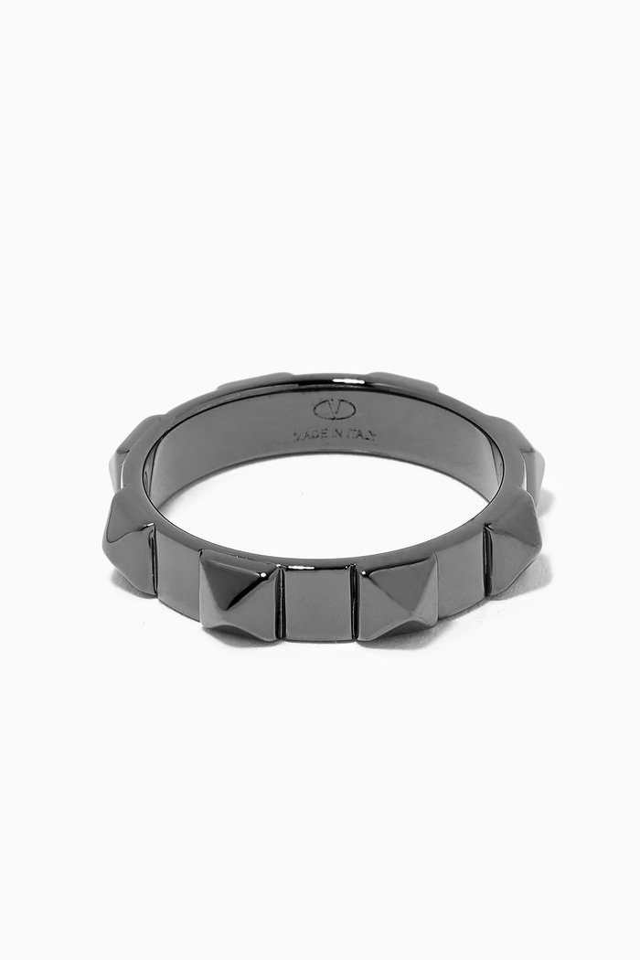 

Valentino Garavani Rockstud Ring in Metal, Black