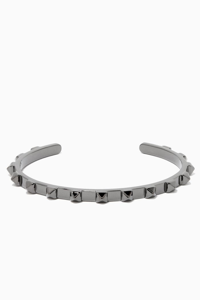 

Valentino Garavani Rockstud Bangle in Metal, Black