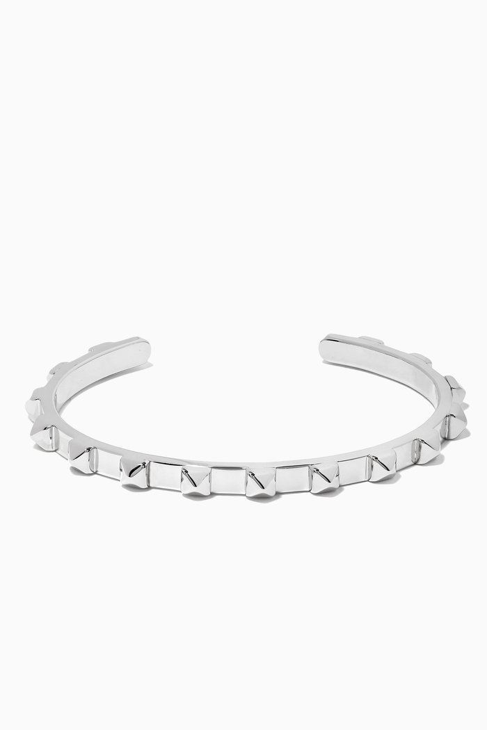 

Valentino Garavani Rockstud Bangle in Metal, Silver