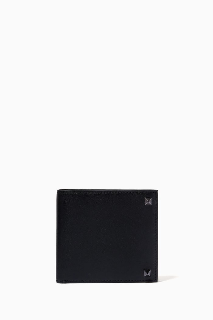 

Valentino Garavani Rockstud Billfold Wallet in Calfskin, Black