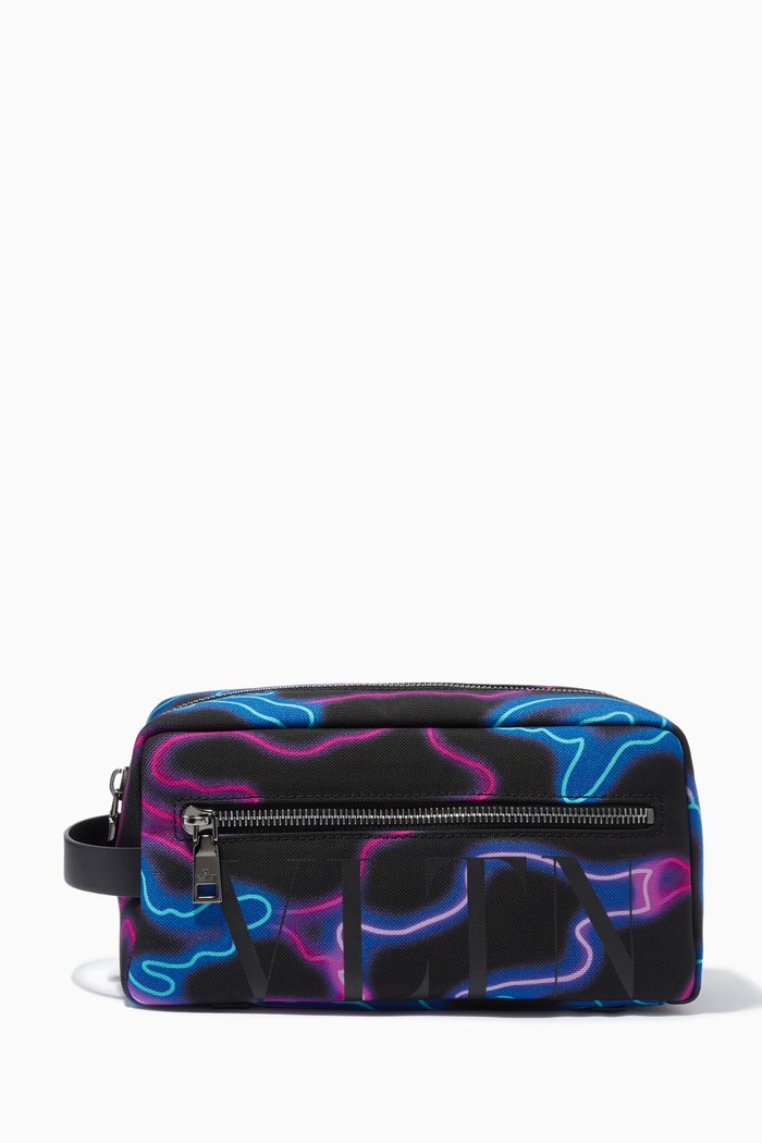

Valentino Garavani VLTN Neon Camo Wash Bag in Tech Nylon, Multicolour
