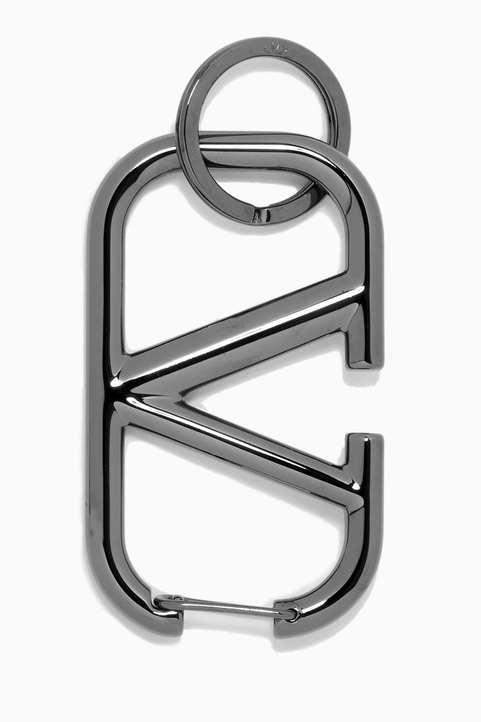 

Valentino Garavani VLOGO Keyring in Metal, Black