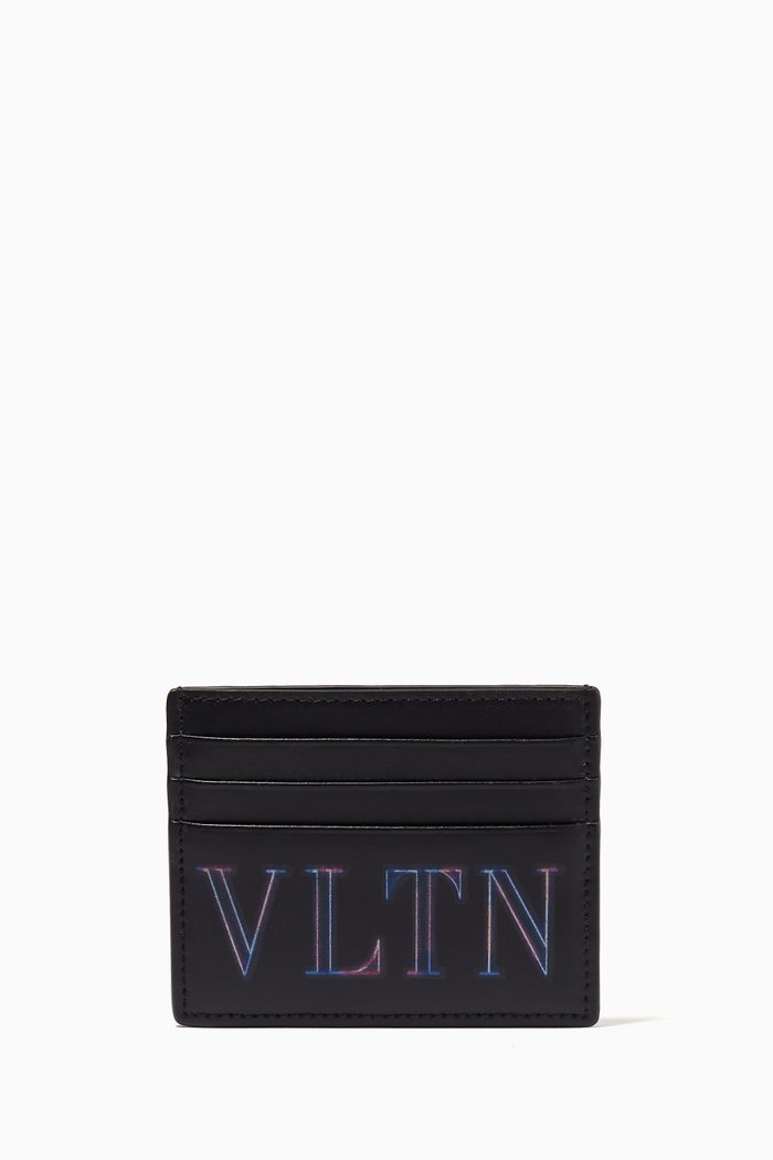 

Valentino Garavani VLTN Card Holder in Calfskin, Black