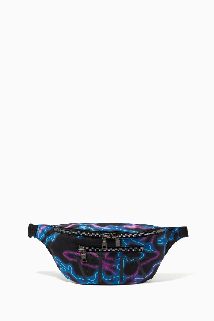 

Valentino Garavani VLTN Neon Camo Belt Bag in Tech Nylon, Multicolour