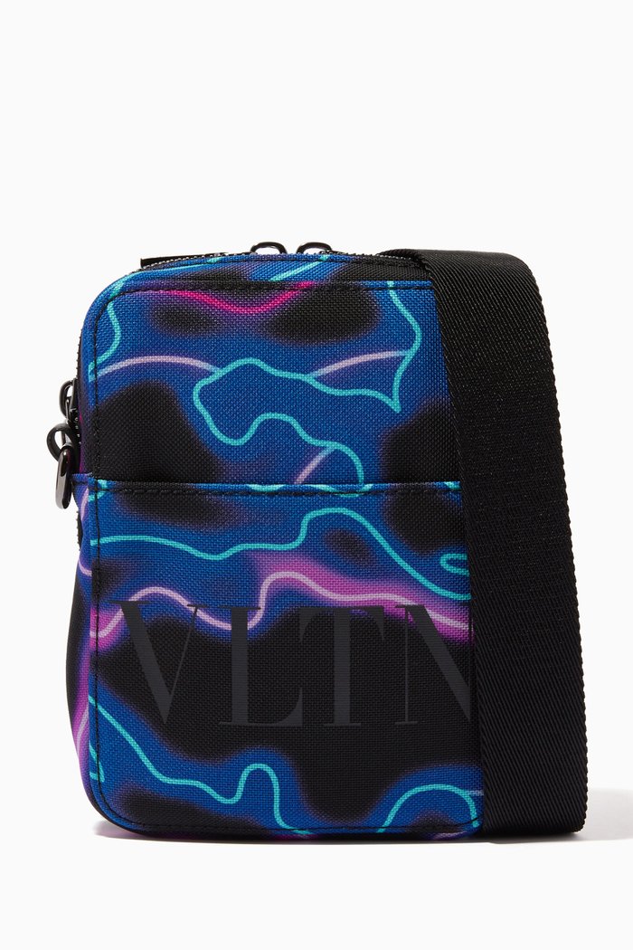 Valentino Garavani VLTN Neon Crossbody Bag in Tech Nylon, Multicolour