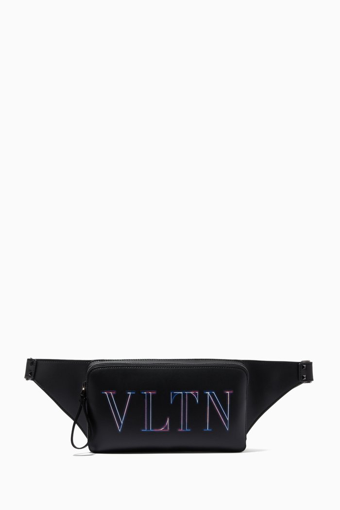 Valentino Garavani VLTN Belt Bag in Calfskin, Black