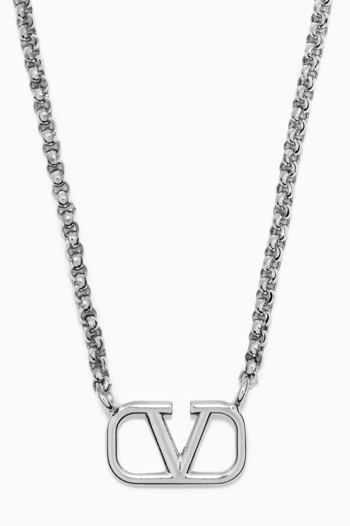 

Valentino Garavani VLOGO Necklace in Metal, Silver