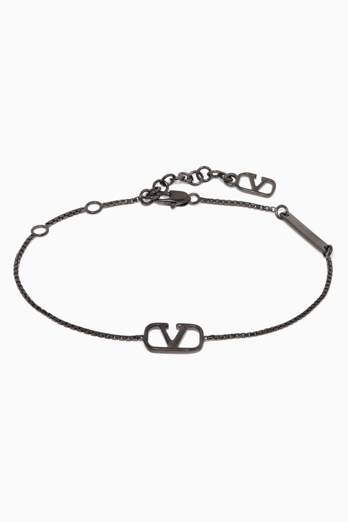 

Valentino Garavani VLOGO Bracelet in Metal, Black