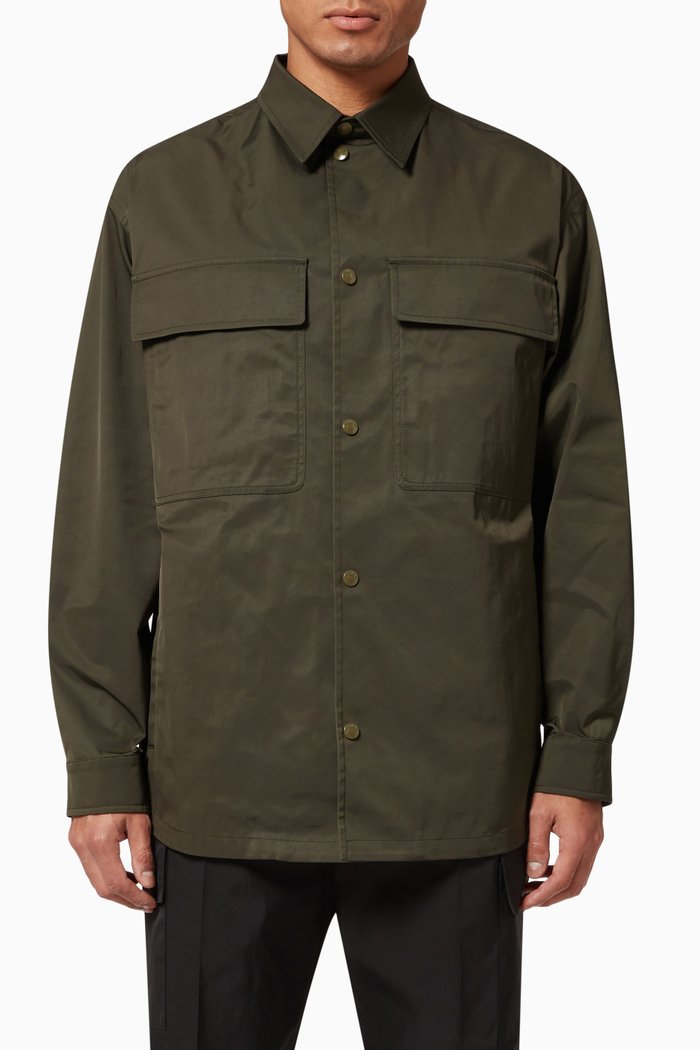

Caban Shirt Jacket in Nylon, Green