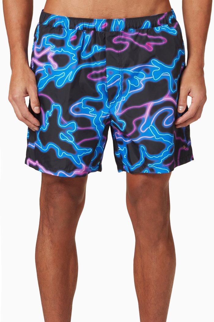 

Neon Camo Swim Shorts in Nylon, Grey