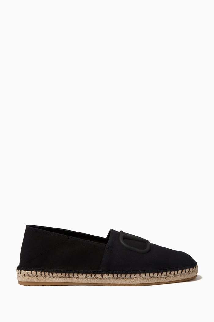 

Valentino Garavani VLOGO Espadrilles in Canvas, Black