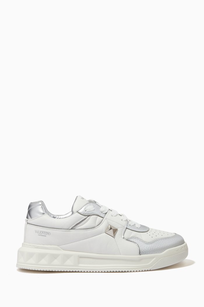 

Valentino Garavani One Stud Low-Top Sneakers in Nappa, White